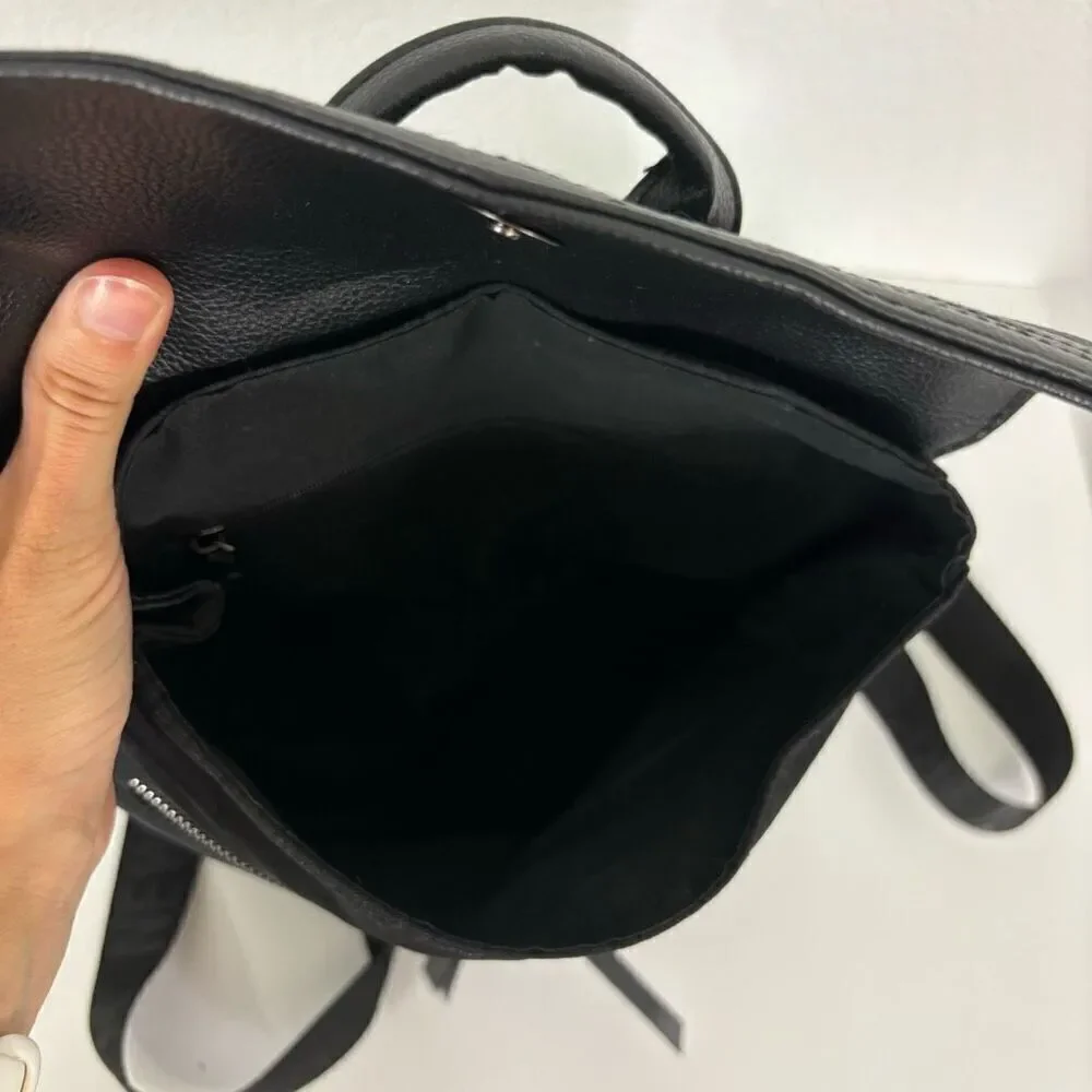 Botkier Black Faux Leather and‎ Nylon Small Backpack